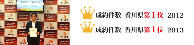 成約件数 香川県 第1位
