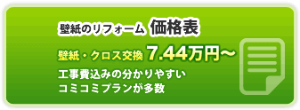 壁紙・クロスのリフォーム価格表